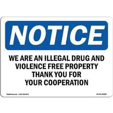 Office Supplies SignMission OSHA Notice Sign 12 x 18 in - We Are An Illegal Drug & Violence Free