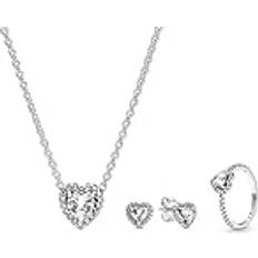 Pandora Schmucksets Pandora Schmuck-Set Kette Ohrringe und Ring Herz - Silber