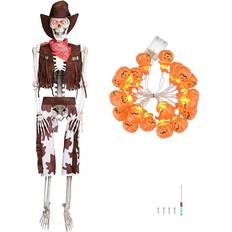 Multicolored Skeletons Yescom Skeletons Western Cowboy with Halloween Lights