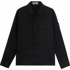 Stone Island Shirts Stone Island Supima Zip Cotton Blend Overshirt - Black