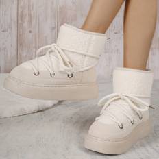Shein Womens Snow Boots - Plush Closed Toe