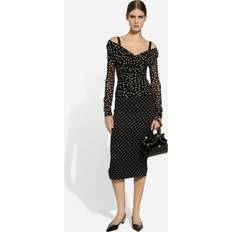 Dolce & Gabbana Vrouw Blouses Dolce & Gabbana Polka-dot Tulle Top Schwarz