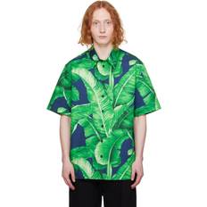 Dolce & Gabbana Green Shirts Dolce & Gabbana Green Navy Printed Shirt Banano