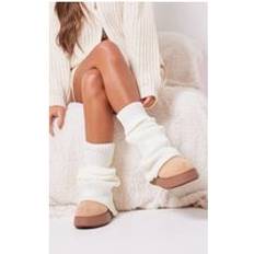 White Arm & Leg Warmers PrettyLittleThing Ribbed Flared Leg Warmers - White