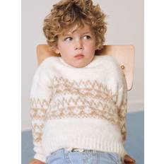 Bambino Maglioni di Lana Mango Fairisle Knitted Jumper - Light Cream