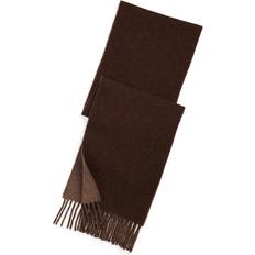 Brown - Men Scarfs Wollschal Logo-Stitching - Mittelbraun