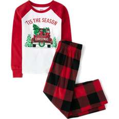 The Children's Place Kid's Matching Family 'Tis The Season Snug Fit Cotton & Microfleece Pajamas - Ruby (3049772-6B)