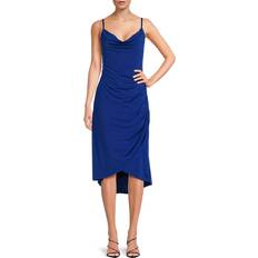 Guess Dresses Guess Women's Cowlneck Faux Wrap Midi Dress - Cobalt