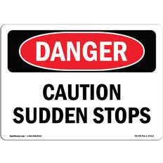 FSC (The Forest Stewardship Council) Desktop Organizers & Storage SignMission Caution Sudden Stops Danger Sign 12x18"