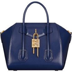 Givenchy Mini Antigona Lock Bag in Box Leather - Petrol Blue