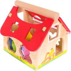 Puttekasser Eco Toys Wooden House Farm Sorter with Blocks