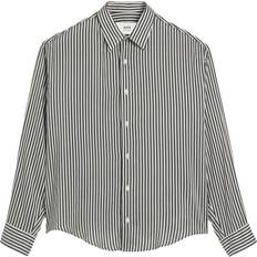 Unisex Shirts Ami Paris De Coeur striped shirt unisex Viscose/Silk Black