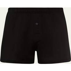 Hanro Men's Sporty Mercerized Cotton Boxers BLACK (Large)