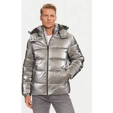 Guess Homme Vêtements Guess Daunenjacke Metallized Puffa Argenté