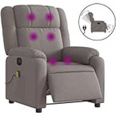 vidaXL Elektrisk massagefåtölj taupe tyg, massagerande fåtölj, massage fåtölj, lutande fåtölj, massagefåtöljer, massagerande fåtöljer