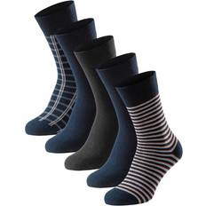 Schiesser Herre Strømper Schiesser 5-pak Men Blue Bird Socks Black/Blue 39/42