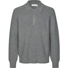 Samsøe Samsøe Saisaks HZ Polo Striktrøje, Dark Grey Mel