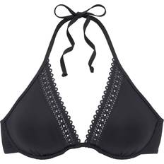 Elastan/Lycra/Spandex Bikinisæt s.Oliver Bügel-bikini-top für Damen Schwarz