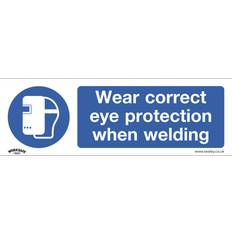 Señalizaciones de lugares de trabajo Wear Eye Protection When Welding Self-Adhesive Vinyl Pack of 10