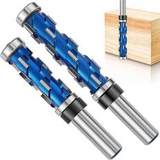 Power Tool Accessories Torribaly 2Pc Flush Trim Router Bit Set 1/2Inch,Double Bearing Spiral Trimming Tool Woodworking Milling Cutter Tool for Wood