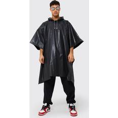 Man - One Size Vesten boohooMAN Foldaway Poncho - Black