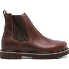Birkenstock Boots on sale Birkenstock Highwood slip-on leather boots women Calf Leather/Calf Leather/Rubber/Fabric/Fabric Narrow Brown