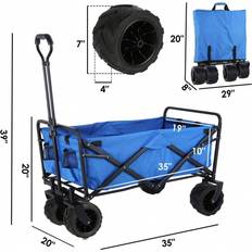 Utility Wagons Shein Pirecart Heavy Duty Beach Wagon Collapsible Utility Wagon Cart Folding Shopping Grocery Cart Outdoor Camping Picnic Wagon Garden Cart With AllTerrain