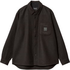 Wool Shirts Carhartt WIP Men's L/S Truman Shirt Wool Herringbone Chocolate/Black Brown Regular