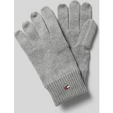 Tommy Hilfiger Flag Embroidery Gloves with Cashmere MID GREY HEATHER One