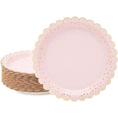 Rose Gold Disposable Plates Great Value 48-Pack Rose Gold 30th Birthday Paper Plates Pink