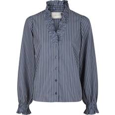 Neo Noir Skjorter Neo Noir Skjorte Brielle Twill Stripe Shirt Dusty Blue