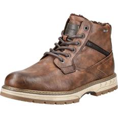 Herre - Imiteret læder Ankelstøvler Tom Tailor Stiefelette Braun Blockabsatz für Herren