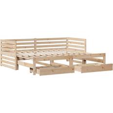 90 cm Senge vidaXL Daybed Med Skuffer 90x200 cm Massivt Fyrretræ