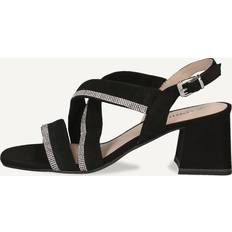 Stilettklack Sandaletter Caprice damen sandale glitzer blockabsatz schnalle 9-28300-42 Schwarz