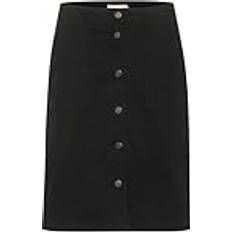 Cream Skirts Cream Carva Buttons Pockets Pencil Skirt - Pitch Black