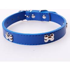 Pets Maxpower Bone Leather Durable Pet Dog Collar - Blue