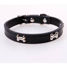 Pets Maxpower Bone Leather Durable Pet Dog Collar L - Black