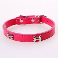 Pets Maxpower Bone Leather Durable Pet Dog Collar - M, Rose