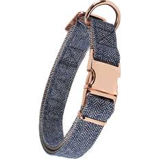 Pets Maxpower Elegant Style Twill Fabric Pet Collar S (Blue)