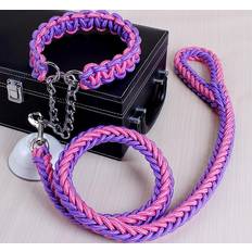 Pets Maxpower Double Strand Rope Large Dog Leashes L 40 to 50 cm - Purple Pink