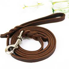 Pets Maxpower Genuine Leather Dog Leash 160 cm - Dark Brown