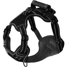 Pets Maxpower (S, black) Dog Harness No Pull Breathable Reflective Dog Harness Vest with Handle