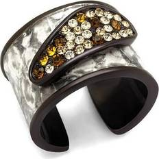 Brown Rings TK2781-6 Women IP Dark Brown Stainless Steel Ring with Top Grade Crystal in Multi Color