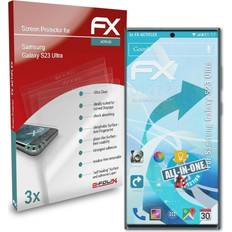Samsung Galaxy S23 Ultra Screen Protectors atFoliX 3x folie für samsung galaxy s23 ultra schutzfolie klar&flexibel Transparent