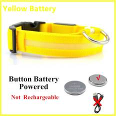 Pets Maxpower LED Glowing Dog Collar 41-52 cm - Yellow Button