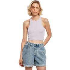 Violet Débardeurs Urban Classics Kurzes geripptes Tank-Top, Damen Violet