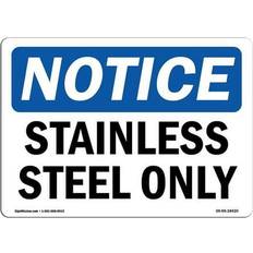 Stainless Steel Desktop Organizers & Storage SignMission OSHA Notice Sign 12 x 18 in - Stainless Steel Only