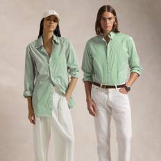 Polo Ralph Lauren Unisex Shirts Polo Ralph Lauren Classic Fit Striped Poplin Shirt in White Raft Green