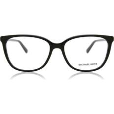 Glasögon & Läsglasögon Michael Kors Michael Kors Eyewear MK4067U Santa Clara Universal Fit Square Prescription Eyewear Frames, Black/Demo Lens, mm