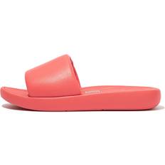 Orange Slides Fitflop Coral Leather Iqushion D-Luxe Padded Slides ORANGE
